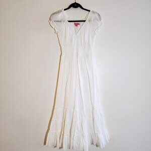 Betsey Johnson White Cotton Confetti Midi Dress